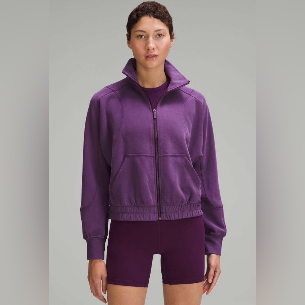 Lululemon NWT Brushed Softstreme Funnel Neck Zip Up Dramatic Magenta Size 6